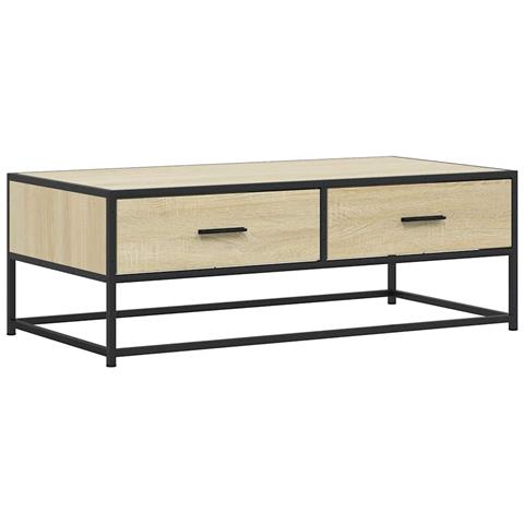 Tavolino Salotto Rovere Sonoma 100x50x35 Cm Multistrato Metallo - Foto 2