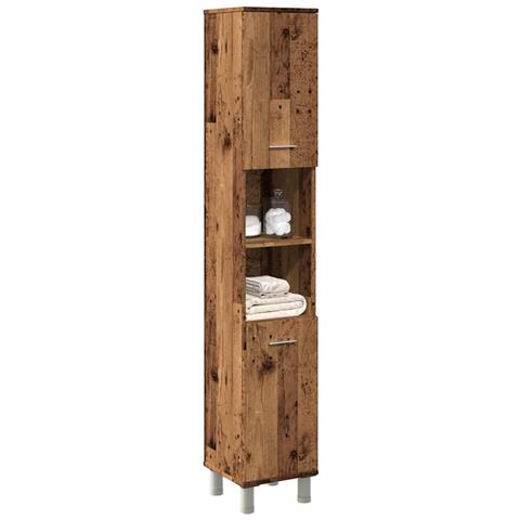 Mobile Da Bagno Legno Antico 30x30x179 Cm In Legno Multistrato - Foto 1