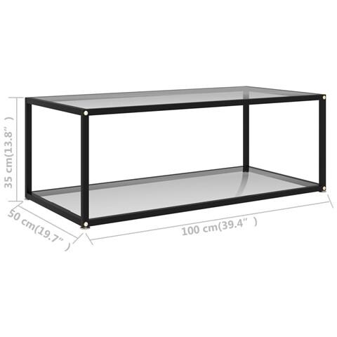 322897 Lusso Casadino - Coffee Table Transparent 100x50x35 Cm Tempered Glass - Foto 5