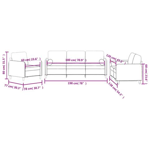 Set di Divani 3 pz con Cuscini Blu in Velluto - Foto 9