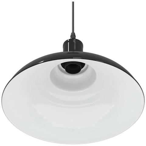 Lampada a Sospensione Regolabile E27 Nero Lucido Ø31 cm Metallo - Foto 9