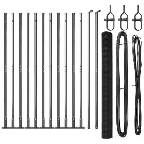 Set di Post di Recinzione Set di 2 Grigio Metallo 25 x 1,5 m - Foto 1