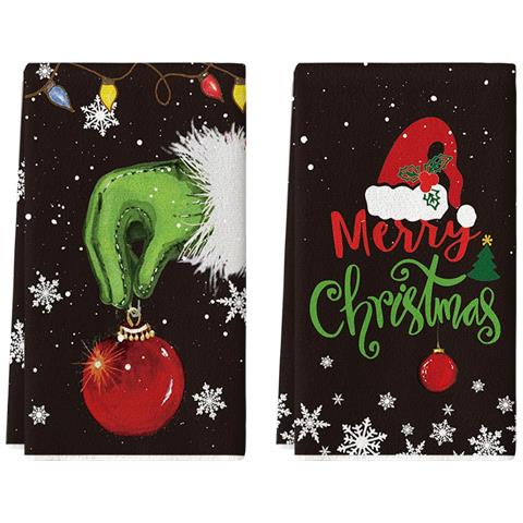 Set Di Strofinacci Asciugamani Per Le Mani Con Motivo Natalizio 2 Pezzi 42 X 65 Cm - Foto 1
