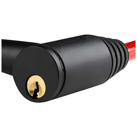 Cavo Antifurto Per Bicicletta Serratura A Chiave Sicurezza Ottimale, Rosso - Foto 2