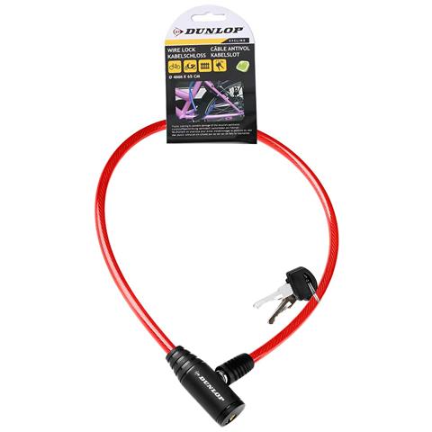 Cavo Antifurto Per Bicicletta Serratura A Chiave Sicurezza Ottimale, Rosso - Foto 5