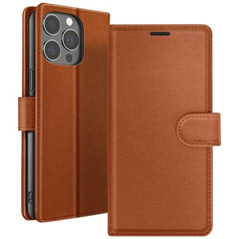 Custodia A Portafoglio Per Iphone 13 Pro Max Con Supporto E Linguetta Magnetica, Marrone - Foto 1