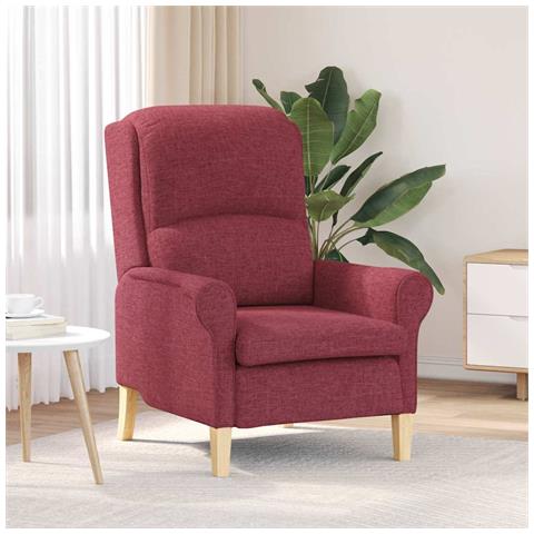 poltrona Rosso vino 76 x 94 x 102 cm Tessuto - Foto 2