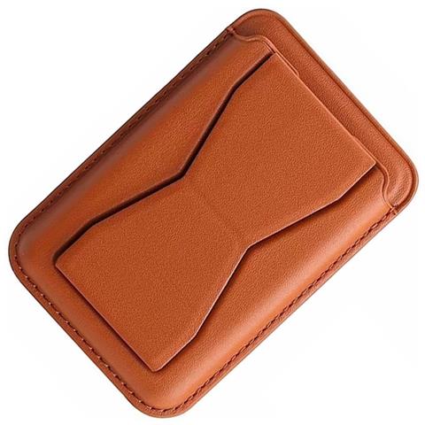 Porta Carte E Supporto Pieghevole In Pu Pelle Universale Con Slot A Farfalla Brown - Foto 2