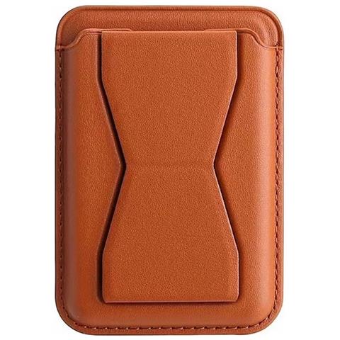 Porta Carte E Supporto Pieghevole In Pu Pelle Universale Con Slot A Farfalla Brown - Foto 1