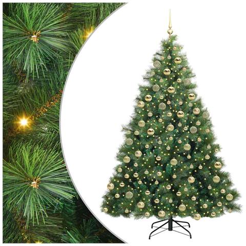 Albero di Natale artificiale con 300 LED Verde 180 cm PE e PVC - Foto 1