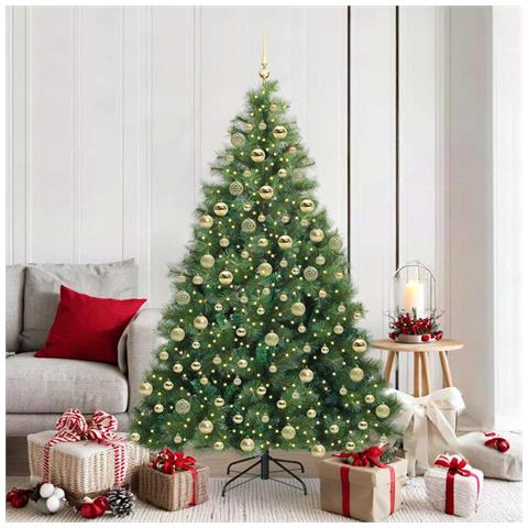 Albero di Natale artificiale con 300 LED Verde 180 cm PE e PVC - Foto 2
