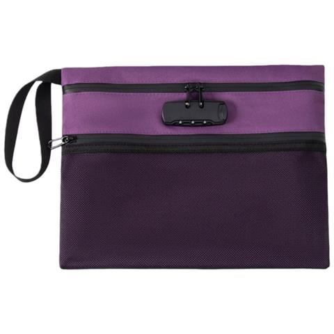 Borsa Di Sicurezza A Strati Visibili Con Lucchetto Antifurto - Organizzatore Di Documenti Sicuro Purple - Foto 1