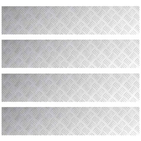 Dischi Quadrati 4 pcs Argento 100 x 20 cm Alluminio - Foto 1
