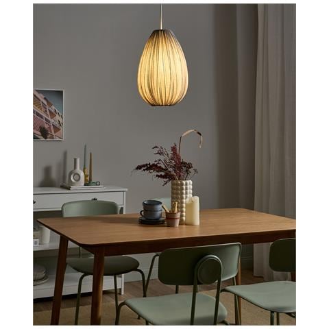 Lampadario Gera Tessuto Grigio - Foto 1
