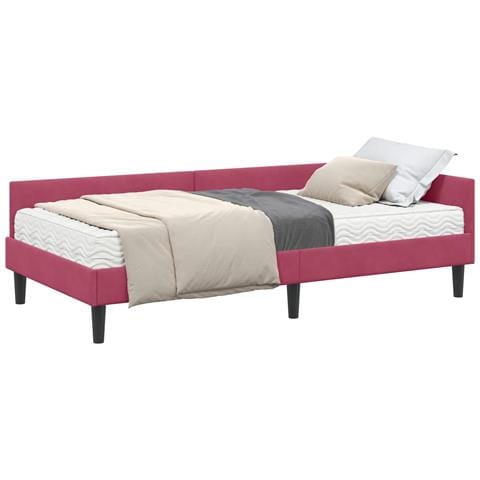 Struttura Letto Angolare con Materasso 2 pcs Verde Velluto - Foto 1