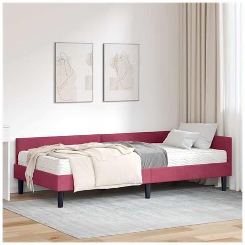 Struttura Letto Angolare con Materasso 2 pcs Verde Velluto - Foto 2
