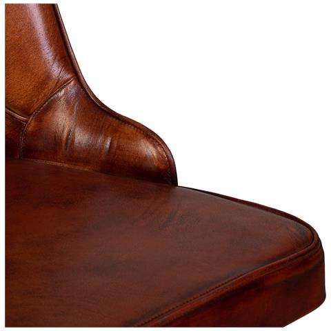 Sedia Rivestita In Pelle Marrone 51x58x91h - Foto 8