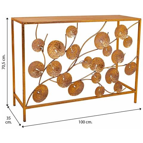 Mobile Da Ingresso In Metallo Dorato 100x35x70,5h - Foto 7