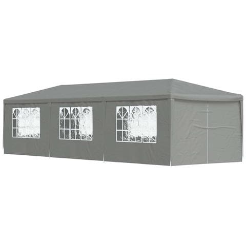 Tenda Party 900 x 300 x 255 cm Grigio Chiaro PE e Acciaio - Foto 1