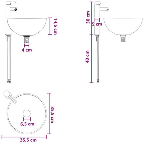 Mobile lavabo da parete Rovere Fumo 39 x 41 x 64,5 cm - Foto 8