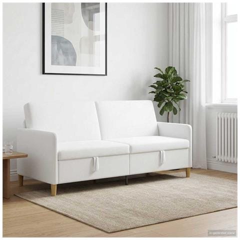 Divano con Storage Bianco 192 x 78 x 87 cm Poliestere - Foto 2