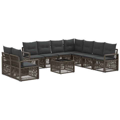 Set Divano da Giardino 10 pcs Grigio polyrattan - Foto 1