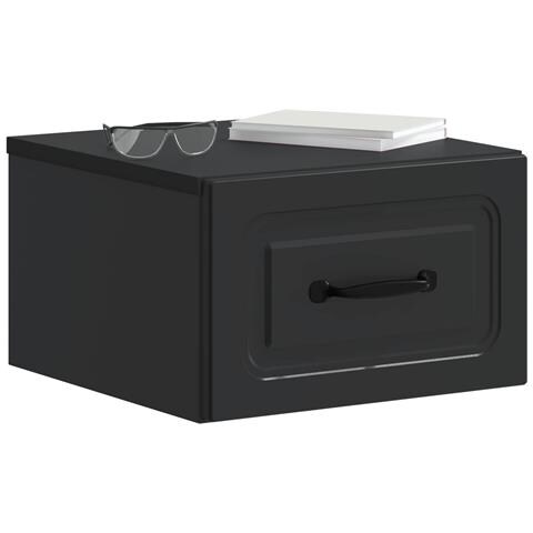 Mobiletto da notte a muro 2 pcs Nero 34,5 x 33 x 20 cm - Foto 2