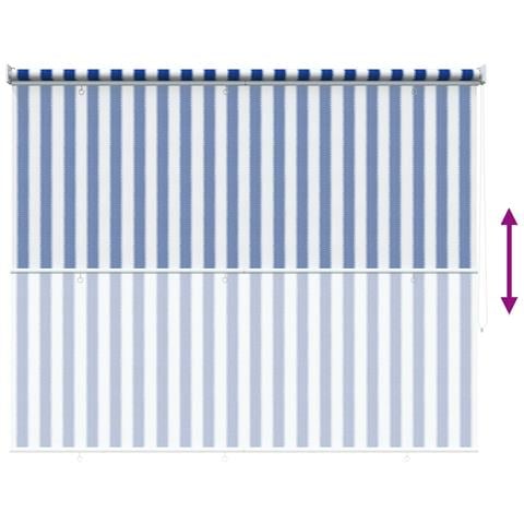 Tenda a Rullo Esterno Blocco UV 90% Strisce Blu e Bianche HDPE - Foto 9