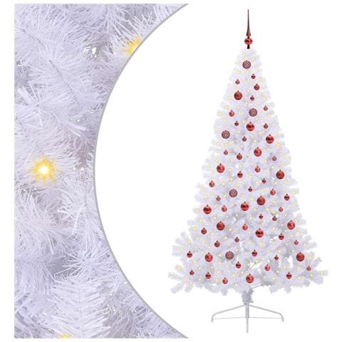 Albero di Natale artificiale Bianco 210 cm PVC e Acciaio - Foto 1