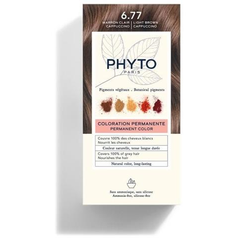 Color Kit 6,77 Marrone Chiaro Cappuccino Latte Rivelatore 50 ml + Crema Colorante 50 ml + Maschera Protettiva Colore 12 ml + Guanti - Foto 1