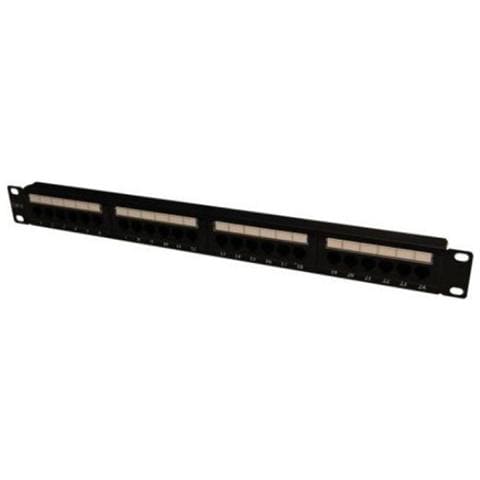 Patch Panel Per Rack 19 Pannello 24 Porte Cat 6 Utp, 1 Unit Con Asole Fissaggio Cavi, Colore Nero - Foto 2