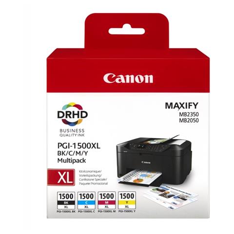 PGI-1500 XL Serbatoio Ink Inchiostro Nero Ciano Magenta Gialla per MAXIFY MB2050 Capacità 1200 Pagine Nere 2735 Pagine a Colori - Foto 2