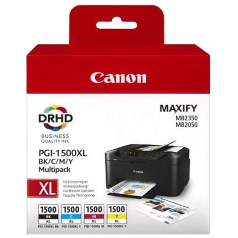 PGI-1500 XL Serbatoio Ink Inchiostro Nero Ciano Magenta Gialla per MAXIFY MB2050 Capacità 1200 Pagine Nere 2735 Pagine a Colori - Foto 1