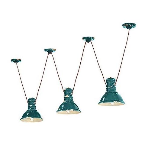 Industrial C1692, Sospensione 3 Luci, - Verde - Foto 1