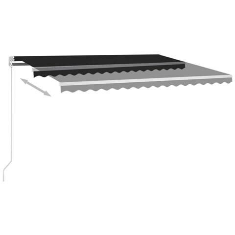 Tenda da Sole Retrattile Manuale LED 450x350 cm Antracite - Foto 7