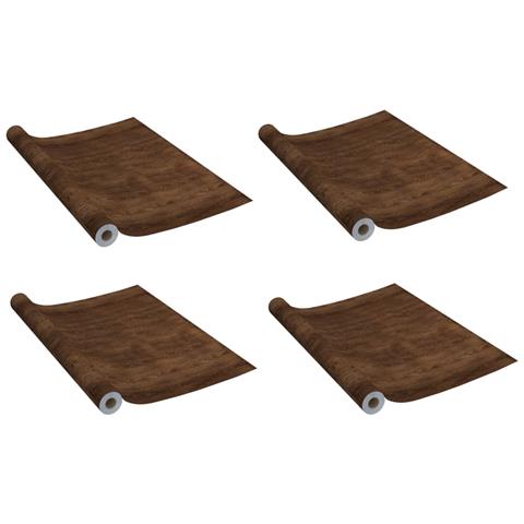 Pellicole Autoadesive per Porte 4 pz Rovere Scuro 210x90 cm PVC - Foto 1