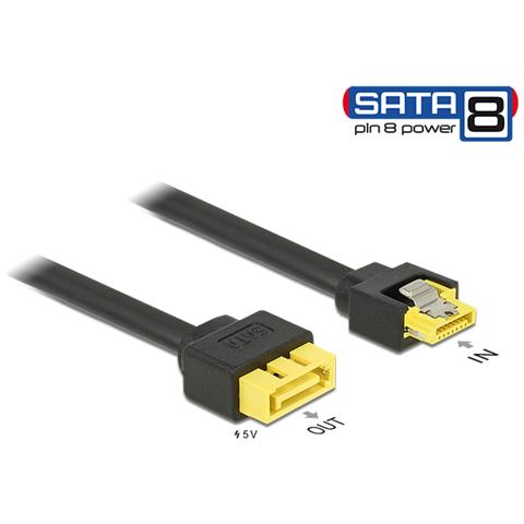 0.3m, SATA / SATA 8p 0.3m Nero, Giallo cavo SATA - Foto 1