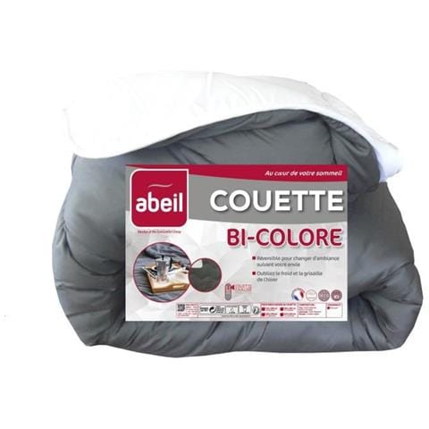 Piumino Bicolore - 200 X 200 Cm - Bianco E Grigio - Foto 1