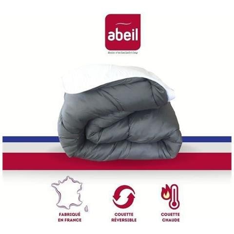 Piumino Bicolore - 200 X 200 Cm - Bianco E Grigio - Foto 2