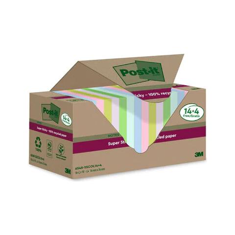 Post-It 7100284782 pouch autoadesiva Quadrato Blu, Verde, Rosa, Viola 70 fogli Autoadesivo - Foto 2