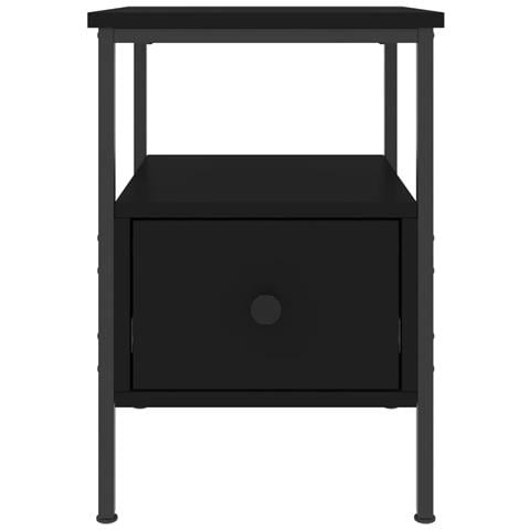 Comodino Nero 34x36x50 Cm In Legno Multistrato - Foto 2