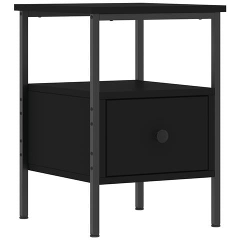 Comodino Nero 34x36x50 Cm In Legno Multistrato - Foto 1