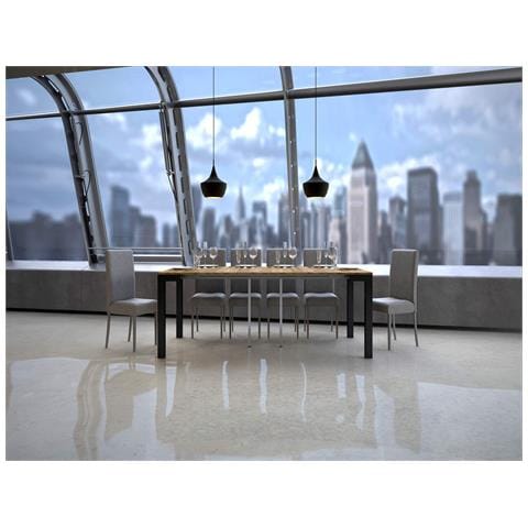 Consolle Allungabile 90x40/196 Cm Everyday Small Evolution Telaio Antracite - Quercia Natura - Foto 2