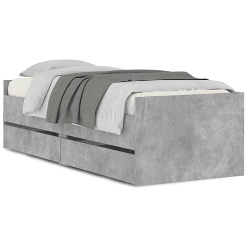 Giroletto Con Cassetti Grigio Cemento 90x200 Cm - Foto 2