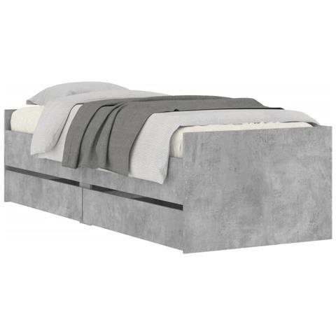 Giroletto Con Cassetti Grigio Cemento 90x200 Cm - Foto 3