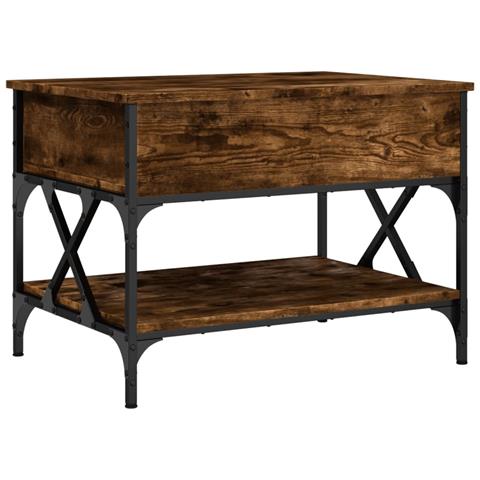 Tavolino Salotto Rovere Fumo 70x50x50 Cm Multistrato E Metallo - Foto 2