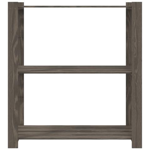Scaffale A 3 Livelli Grigio 80x38x90 Cm In Legno Di Pino - Foto 3