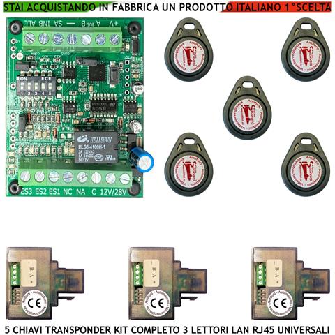Chiave Di Prossimità Trasponder 3 Lettori Universali Lan Rj45 Uscita Relè Contatto C.nc.na 1ax24v Monostabile O Bistab - Foto 1