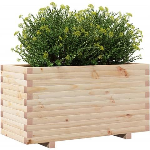 Fioriera Da Giardino 90x40x49,5 Cm In Legno Massello Di Pino - Foto 2