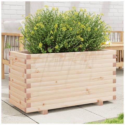 Fioriera Da Giardino 90x40x49,5 Cm In Legno Massello Di Pino - Foto 10